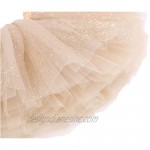 Girl's Princess 4 Layered Dress Up Tulle Tutu Skirt with Sparkling Sequins