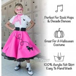 Hip Hop 50s Shop 1950s Poodle Skirt for Girls Retro Felt Skirt Children’s Costume for Halloween