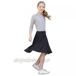 Kosher Casual Modest Kids/Big Girl's Knee Length Full A-Line Skater Skirt