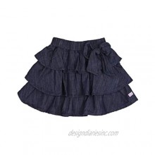 RuffleButts Baby/Toddler Girls Ruffled Denim Skirt with Bow
