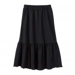 UNACOO Girl's Elastic Waistband Ruffle Maxi Skirt Casual Midi Skirt (Age 3-12 Years)