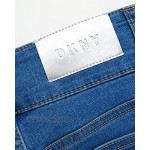 DKNY Girls’ Shorts – Roll Cuff Button Fly Stretch Denim Bermuda Shorts (Big Girl)
