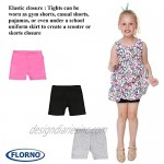 FLORNO Girls Dance Shorts Girls Bike Shorts Playground Shorts Safety Under Dress Shorts Underskirt Shorts 3-Pack