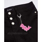 DKNY Girls' Jeans - 5 Pocket Button Fly Stretch Denim Jeans with Cuffs (Big Girl)