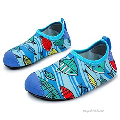 L-RUN Kids Swim Water Shoes Barefoot Aqua Socks Shoes for Beach Pool Surfing Yoga