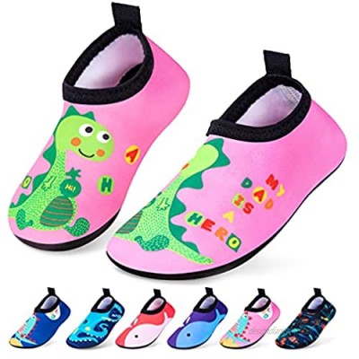 RJVW Boys and Girls Swim Water Shoes  Toddler Kids Swim Water Shoes Non-Slip Quick Dry Beach Shoes Barefoot Sports Shoes Aqua Socks for Beach Outdoor Sports
