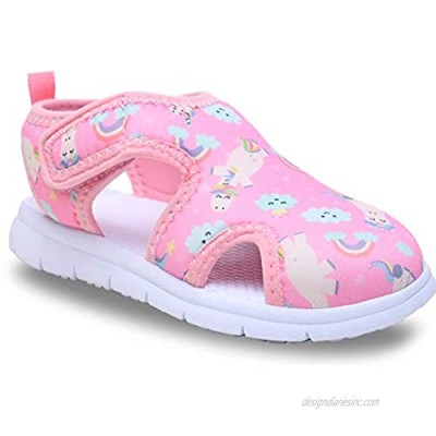 Toddler Beach Sandals Quick-Dry Cute Water Shoes Slip on Summer Swim Pool for Little Kids Boys Girls 2-8 Age