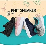 JABASIC Kids Knit Shoes Boys Girls Lightweight Lace Up Trail Running Sneakers