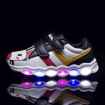 JCBD Kids LED Light-up Cartoon Sneakers Boys Girls Flash Shoes (Black 13)
