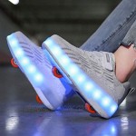 WFSH Unisex Children's Roller Skates LED Luminous Automatic Telescopic Technology Skateboard Shoes Multifunctional Sports Outdoor Skates Sports Shoes (Color : White Single Wheel Size : 37)