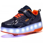 Ylllu Kids LED Roller Skate Shoes with Double Wheel USB Charge Light up Roller Shoes Gift for Girls Boys Children