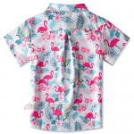Enlifety Boys Girls Button Down Shirt Print Short Sleeve Tops Size 2-8T