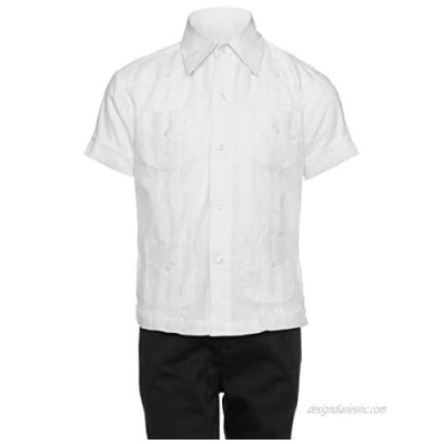 Gentlemens Collection Big Boy's Little Boys Long Sleeve/Short Sleeve Linen Look Guayabera Shirt