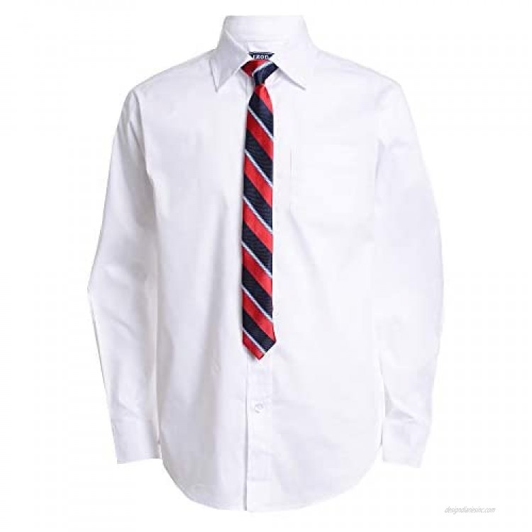 Izod Boys' Long Sleeve Dress Shirt with Tie