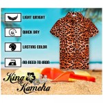 King Kameha Funky Casual Hawaiian Shirt Kids Boys Girls Pocket Very Loud Shortsleeve Unisex Leopard Print 2-14 Years