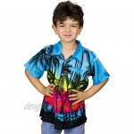 King Kameha Funky Casual Hawaiian Shirt Kids Boys Girls Pocket Very Loud Shortsleeve Unisex Beach Print 2-14 Years