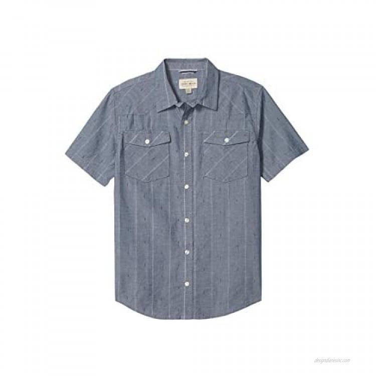 Lucky Brand Boys' Short Sleeve Western Chambray Button-Down Shirt