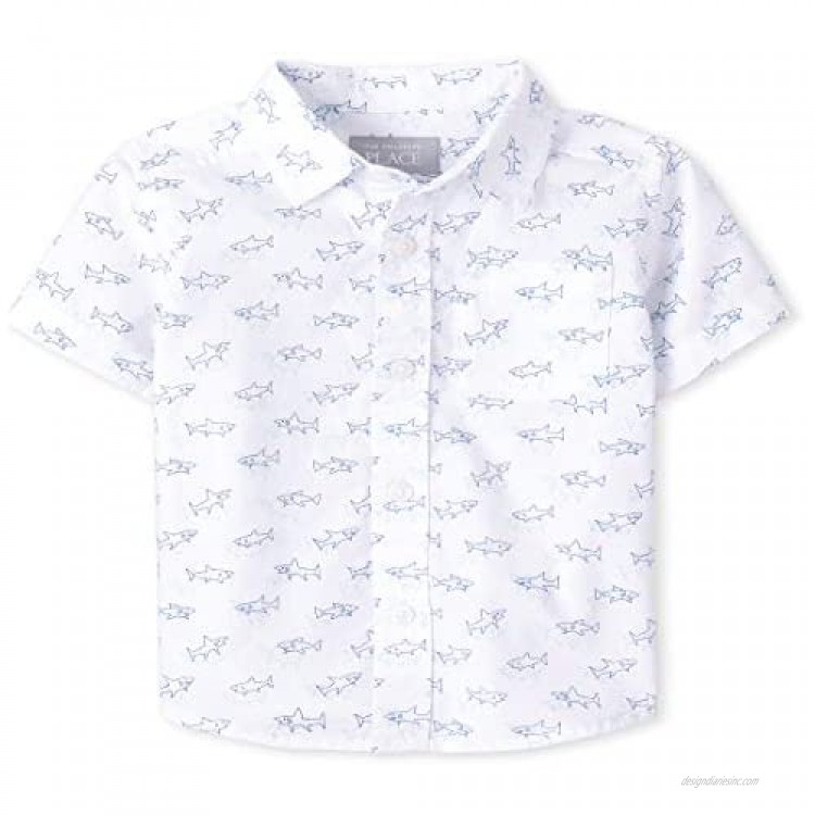 The Children's Place Boys' Short Sleeve Button Down Shirts