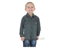 Wrangler Boys' Long Sleeve Western Solid Snap Shirt