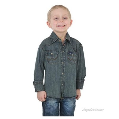 Wrangler Boys' Long Sleeve Western Solid Snap Shirt