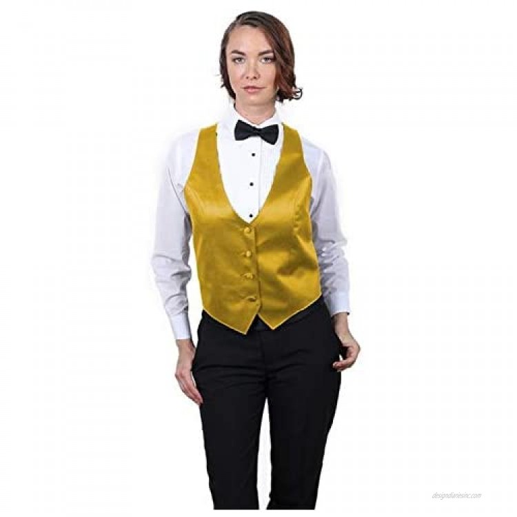 SixStarUniforms Women's Formal Business Suit Satin Fashion Vest