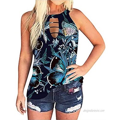 WANGXIYAN Sexy Tank Tops for Womens  Summer Sleeveless Crewneck Casual Vest Fashion Graphic Hollow Out Blouses Tshirts