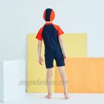 Boys One Piece Swimsuits Short Sleeve Rash Guard Shirt Bathing Suits for Boys