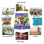 Hunwboi Super Mario Boys Teens Swim Trunks Quick Dry Bathing Suits Beach Board Surfing Shorts with Pockets