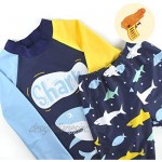 ZukoCert Boys Sunsuit Swimwear Sets Kids Long Sleeve 2 Piece Rash Guard Swimsuits 2-10 Years Surfing Swimsuits for Boys