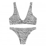 SweatyRocks Women's Sexy Bikini Swimsuit Tie Knot Front Leopard Print Swimwear Set