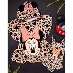 Disney Minnie Mouse Girl's Swimsuit & Hooded Towel Poncho Cover Up Robe Set