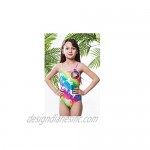 Funnycokid Girls One Piece Swimsuits Printed Bathing Suit Adjustable Beach Swimwear 3-10 Years