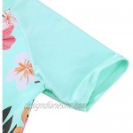 Girls Two Piece Swimsuit Floral UPF 50+ Rash Guard Set Kids Swimwear