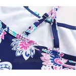 Girls Two Piece Tankini Swimsuits Hawaiian Floral Swimwear Kids Beach Bathing Suit 3-16 Years