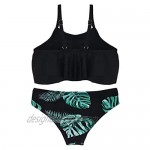 Hilor Girl's Bikini Set Flounce Two Piece Swimsuits Kids Ruffled Bathing Suits Swimwear