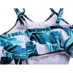 Hilor Girl's Bikini Set Flounce Two Piece Swimsuits Kids Ruffled Monokini Bathing Suits