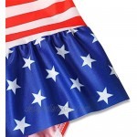 July 4th Baby Girl Ruffled Single Piece American Flag Printed Bow Beach Swimwear Swimsuit Rash Guard
