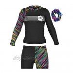 Long Sleeve Swimsuits for Kids 2 Pieces Set Swimwear Quick Dry Surfing Wetsuit for Girl/Boy 5-12 Years