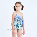 Moon Tree Girls One Piece Swimsuits Ruffle Swimwear Beach Bathing Suit 2-14 Years