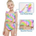 Play Tailor Girls Unicorn Swimsuit Bathing Suits Girl Ruffled Tankini Bikini Two Piece Swimwear Beachwear