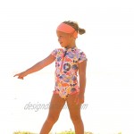 RuffleButts Girls Short Sleeve Sun Protection One Piece Rash Guard Baby Swimsuit UPF 50+ Sun Protection