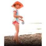 RuffleButts Girls UPF 50+ 2-Piece Short Sleeve Rash Guard Bikini w/Ruffles