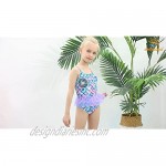 swimsobo Girls Swimsuits Bathing Suit One Piece Bikini 3D Printed Halter Sunsuit with Ruffle Tulle Frill 3-10T