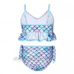 swimsobo Girls Swimsuits Two Piece Bathing Suit Sets 3D Printed Tankini Swimwear for 3-12 Years
