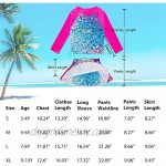UIEIQI Girls Rash Guard Swimwear Long Sleeve Bathing Suit UPF 50+ Tankini 3-10T