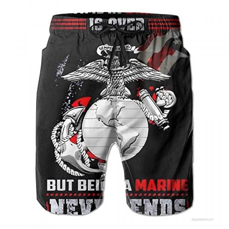 Eagle Globe Anchor USMC Marine Corps Men's Casual Shorts Swim Trunks Fit Performance Quick Dry Boardshorts