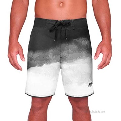 Men’s 18” Board Shorts Made from Recycled Plastic with Zipper Pockets - Stylish Quick Dry Swim Trunks No Inner Mesh  New 2021