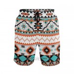 Men's Beach Shorts Geometric Abstract Aztec Print Swim Trunks Beachwear Board Shorts Swimwear Bathing Suits