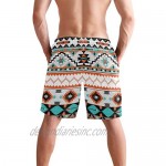 Men's Beach Shorts Geometric Abstract Aztec Print Swim Trunks Beachwear Board Shorts Swimwear Bathing Suits