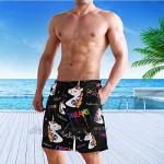 visesunny Fashion New Men's Beach Shorts Summer Swim Trunks Sports Running Bathing Suits with Mesh Lining